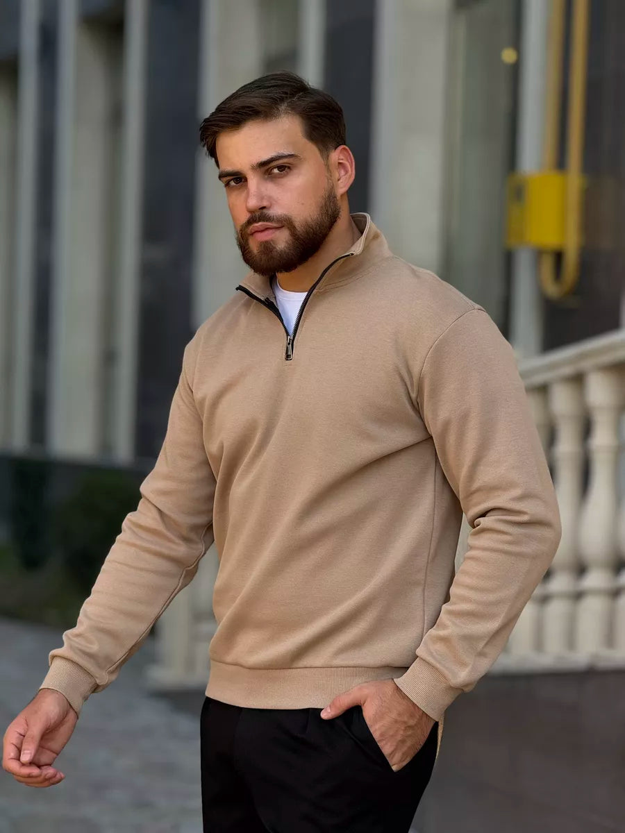 THE AURELIO HALF ZIP SWEATER