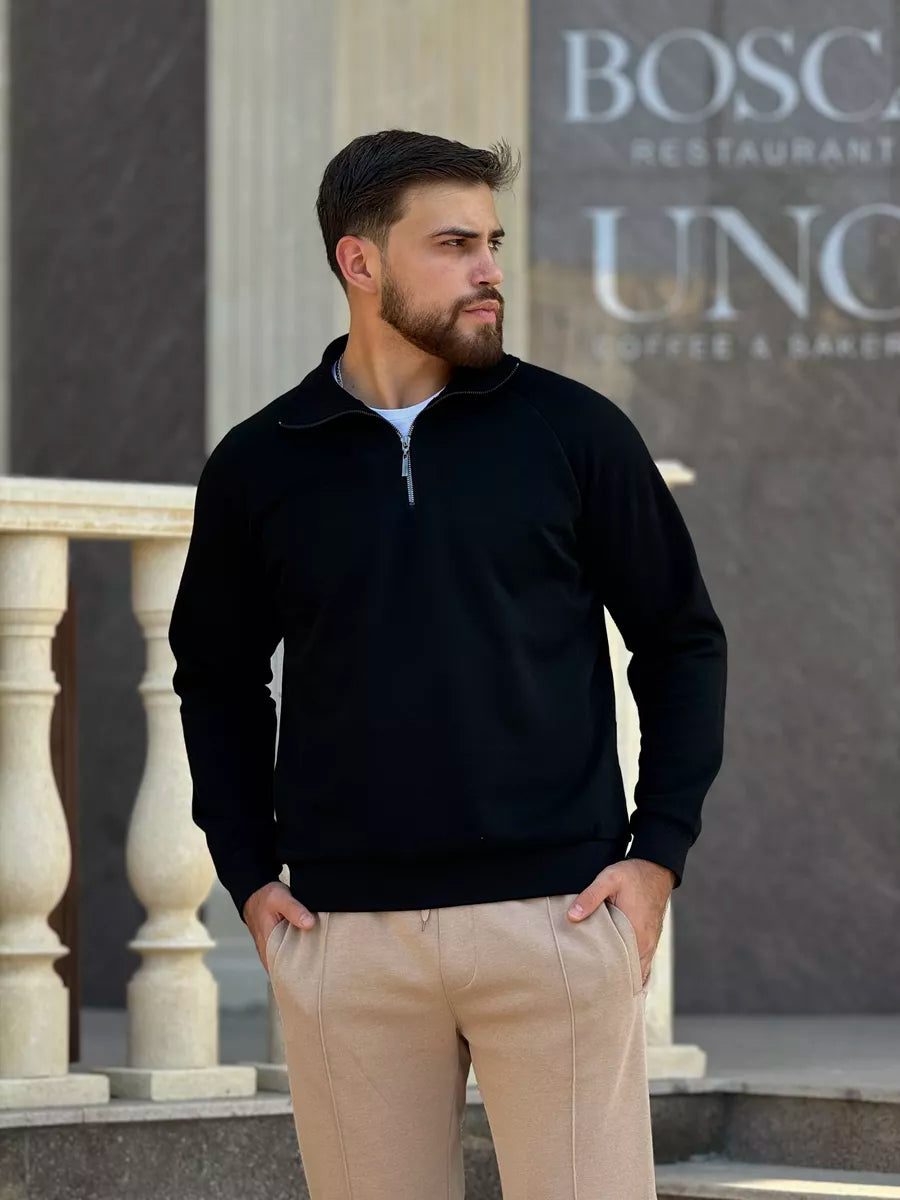 THE AURELIO HALF ZIP SWEATER