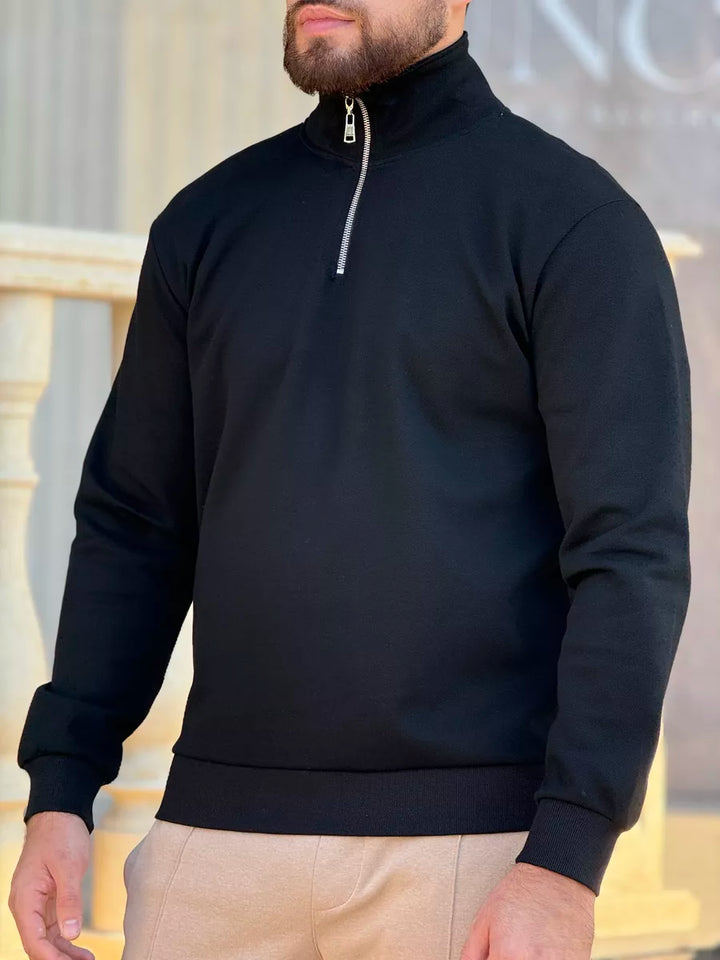 THE AURELIO HALF ZIP SWEATER