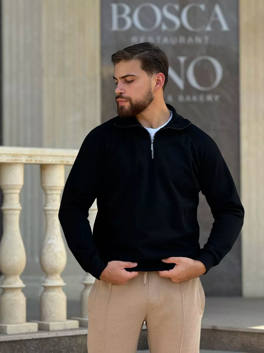 THE AURELIO HALF ZIP SWEATER