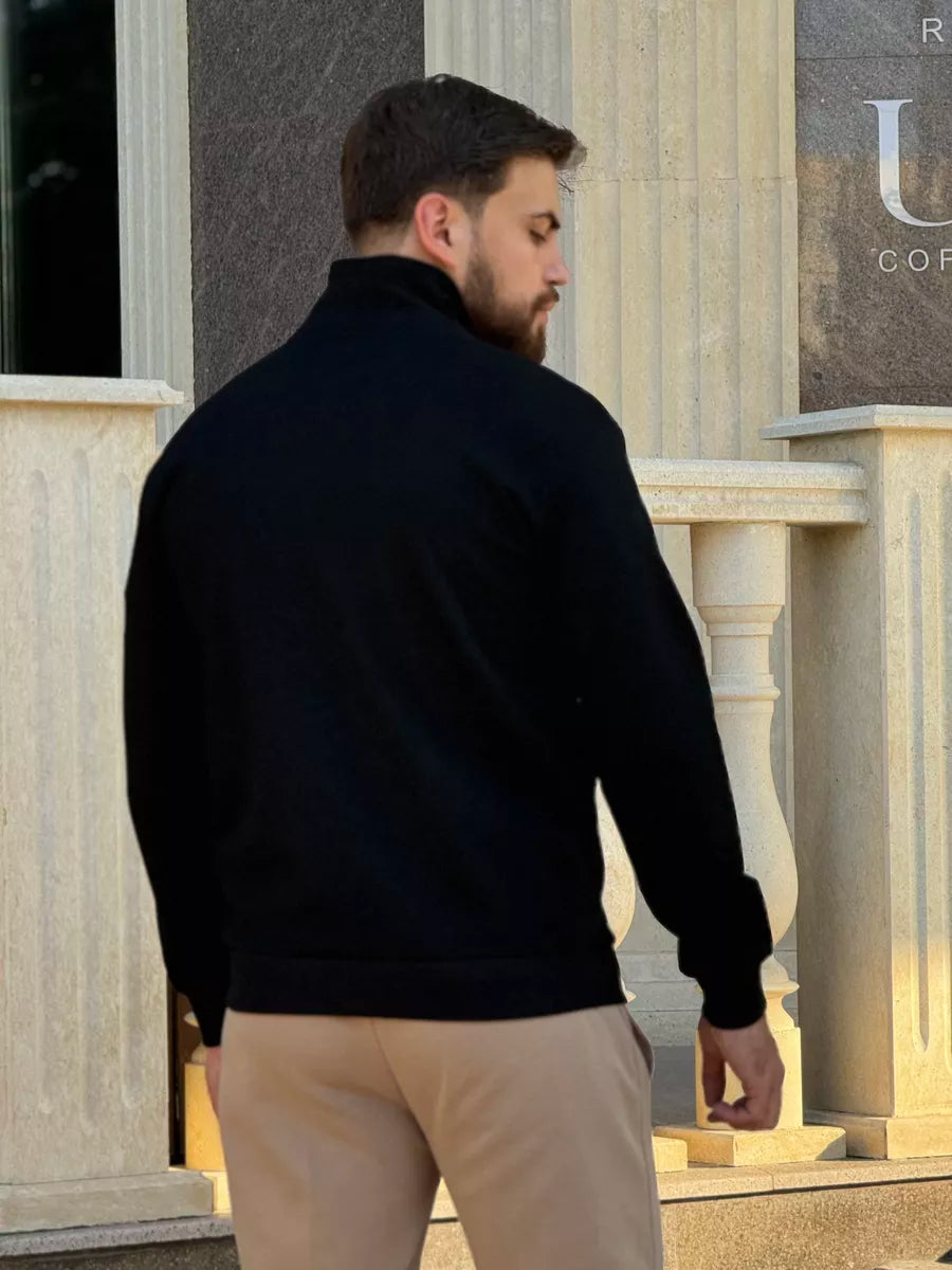 THE AURELIO HALF ZIP SWEATER