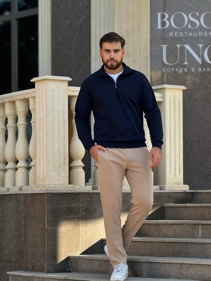 THE AURELIO HALF ZIP SWEATER