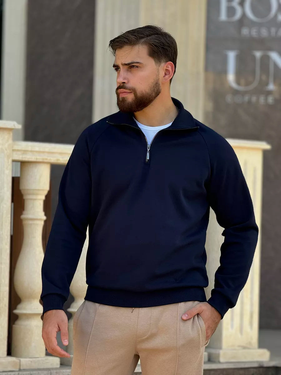 THE AURELIO HALF ZIP SWEATER