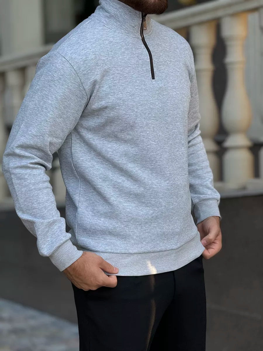 THE AURELIO HALF ZIP SWEATER