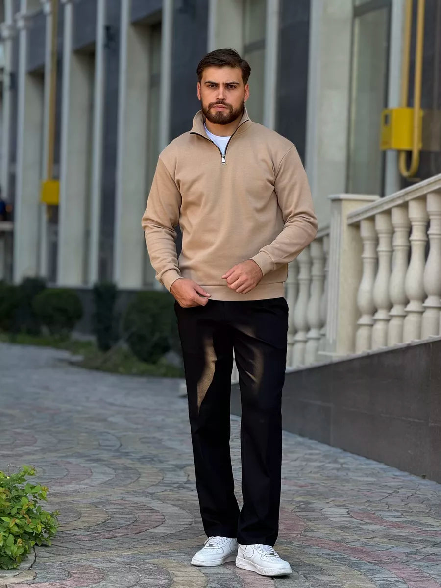 THE AURELIO HALF ZIP SWEATER