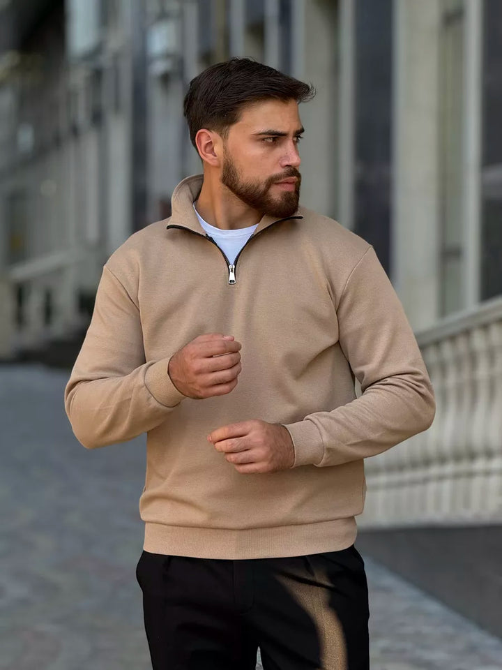 THE AURELIO HALF ZIP SWEATER