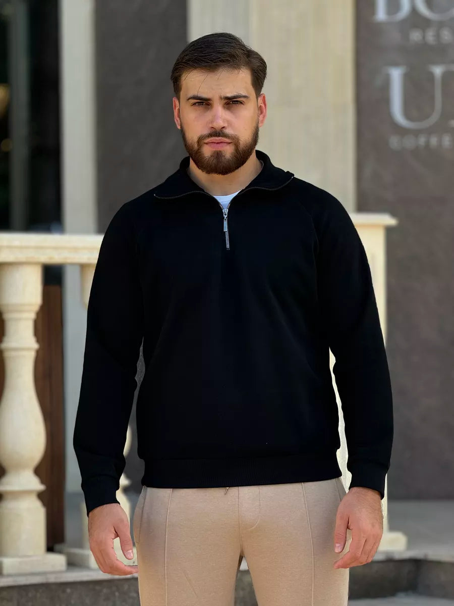 THE AURELIO HALF ZIP SWEATER