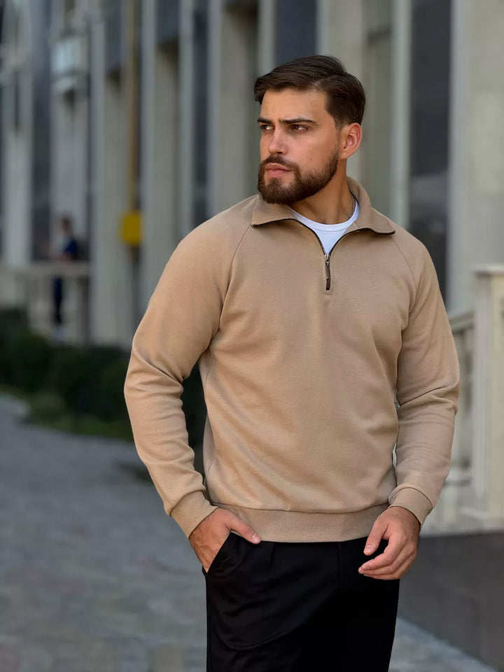 THE AURELIO HALF ZIP SWEATER