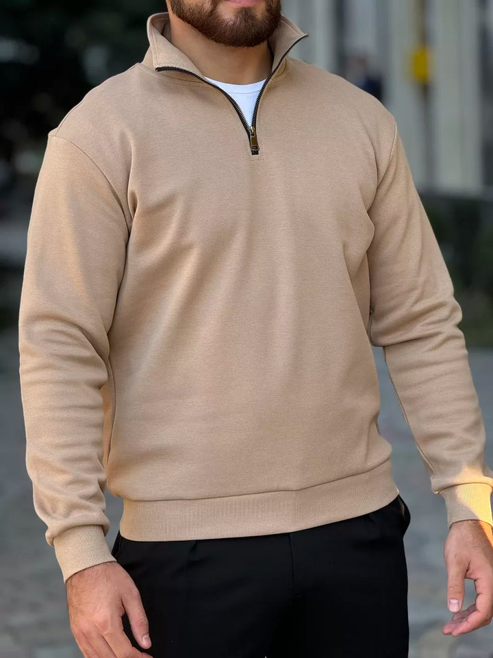 THE AURELIO HALF ZIP SWEATER