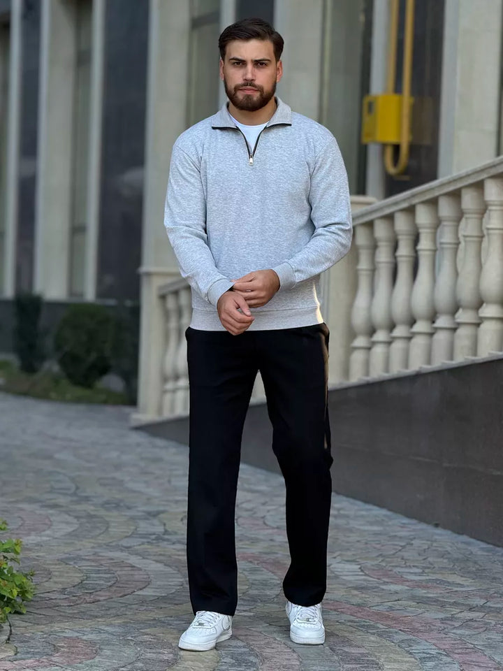 THE AURELIO HALF ZIP SWEATER