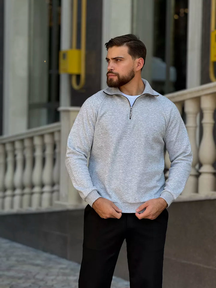 THE AURELIO HALF ZIP SWEATER